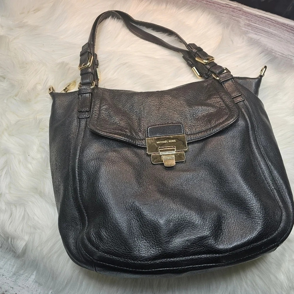 MICHAEL Kors Luggage Deneuve Satchel Leather Purse Black